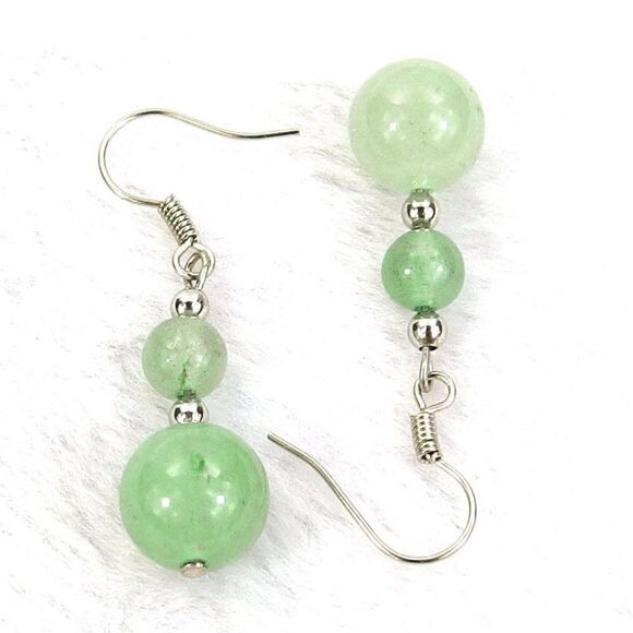 5/$25 Green Aventurine Natural Gemstone Earrings - Picture 5 of 7